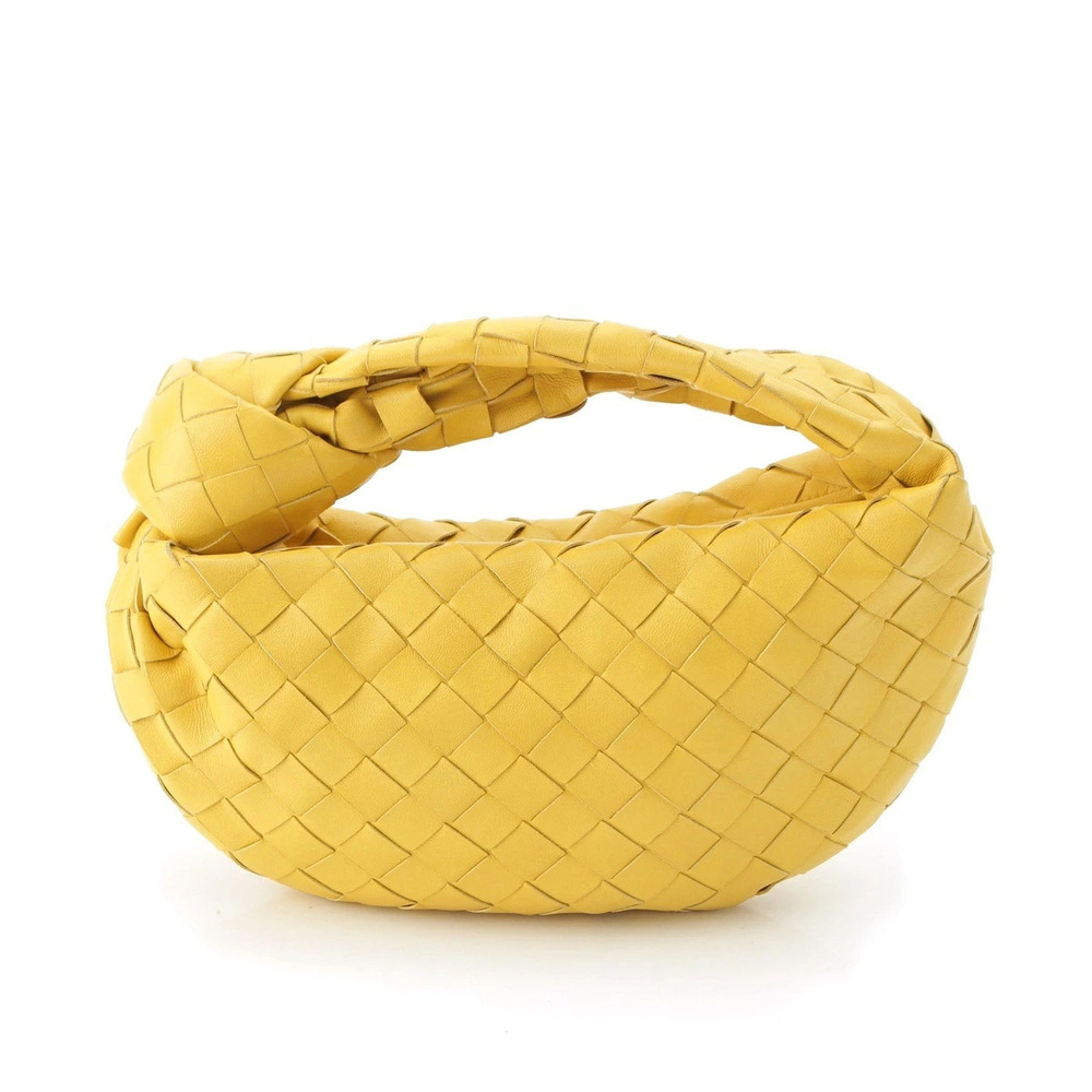 Bottega Veneta Intrecciato Leather Jodie Handbag Yellow